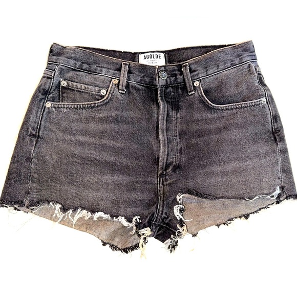 Agolde Black Jean Shorts - Picture 1 of 5